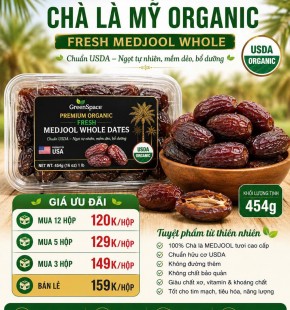 Chà là Mỹ Hữu cơ WHOLE Fresh MEDJOOL 454G chỉ từ 120k/hộp